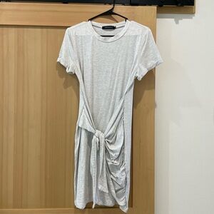 Heather Grey Mini Dress Tie front